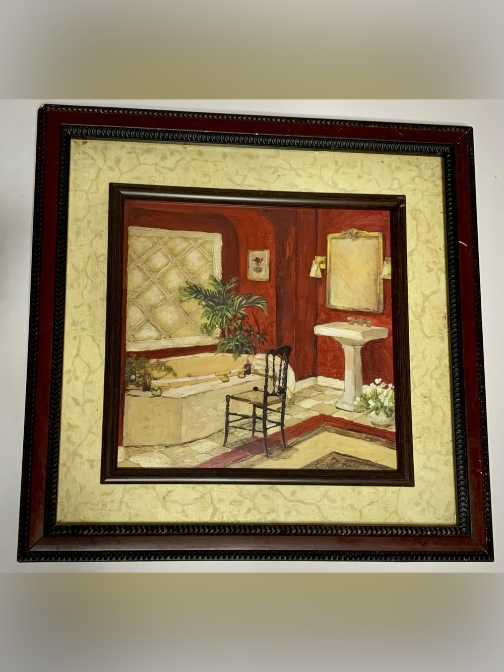 Framed Bathroom Wall Art Print | Traditional Spa Bath Decor